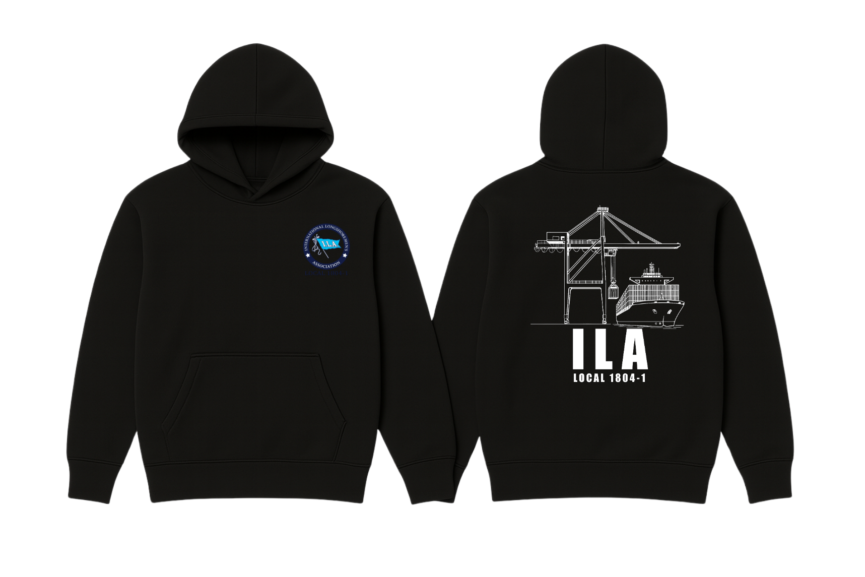 ILA Local 1804-1 “Blueprint Crane” Hoodie