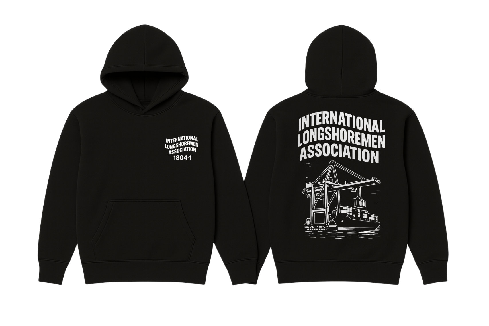 ILA Local 1804-1 Port Crane Hoodie
